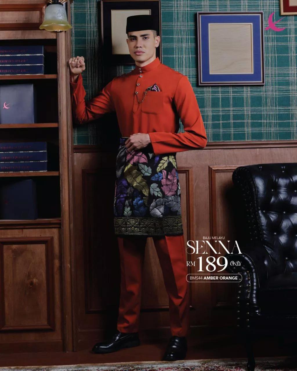 BAJU MELAYU SENNA AMBER ORANGE