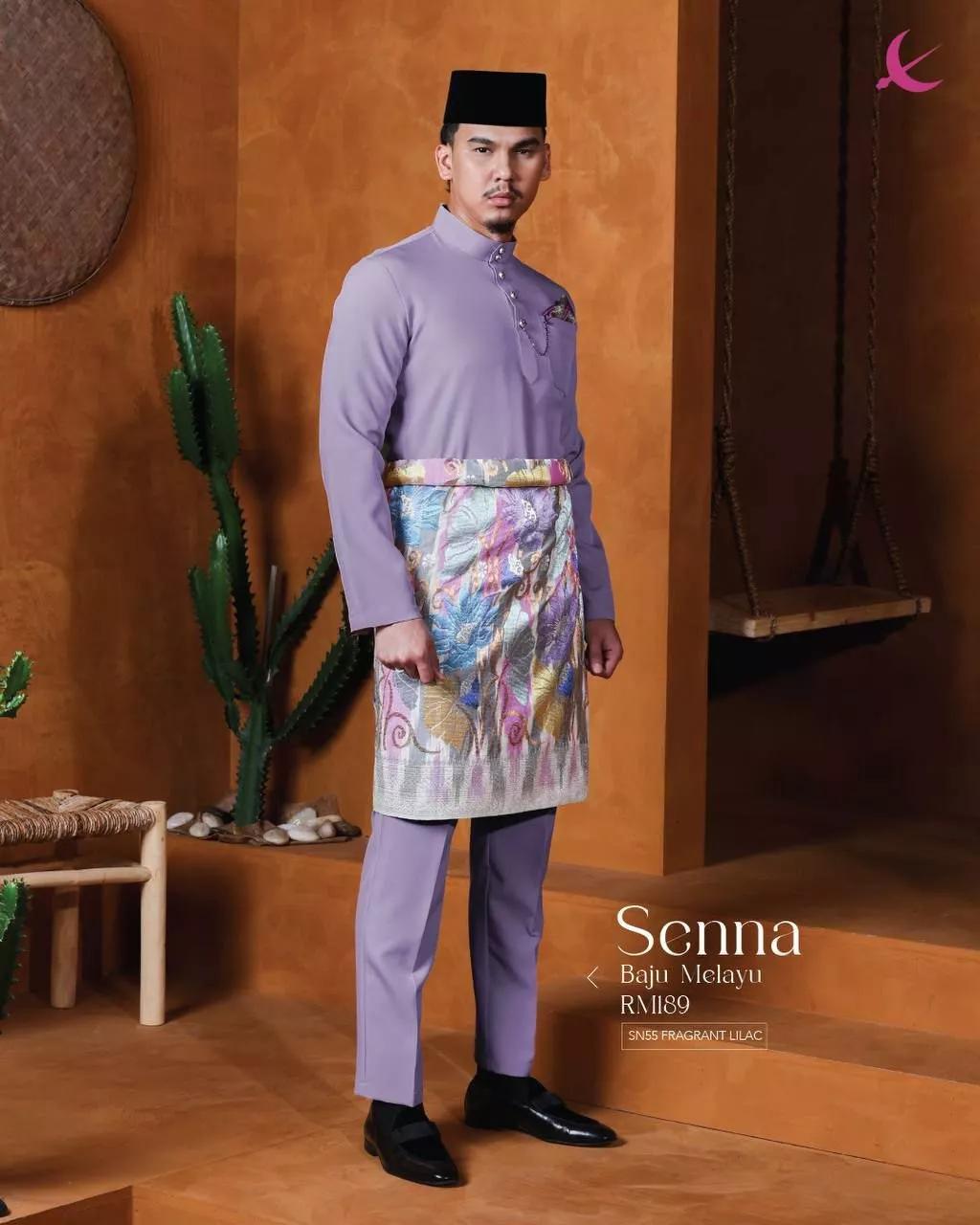 BAJU MELAYU SENNA BLUE LILAC
